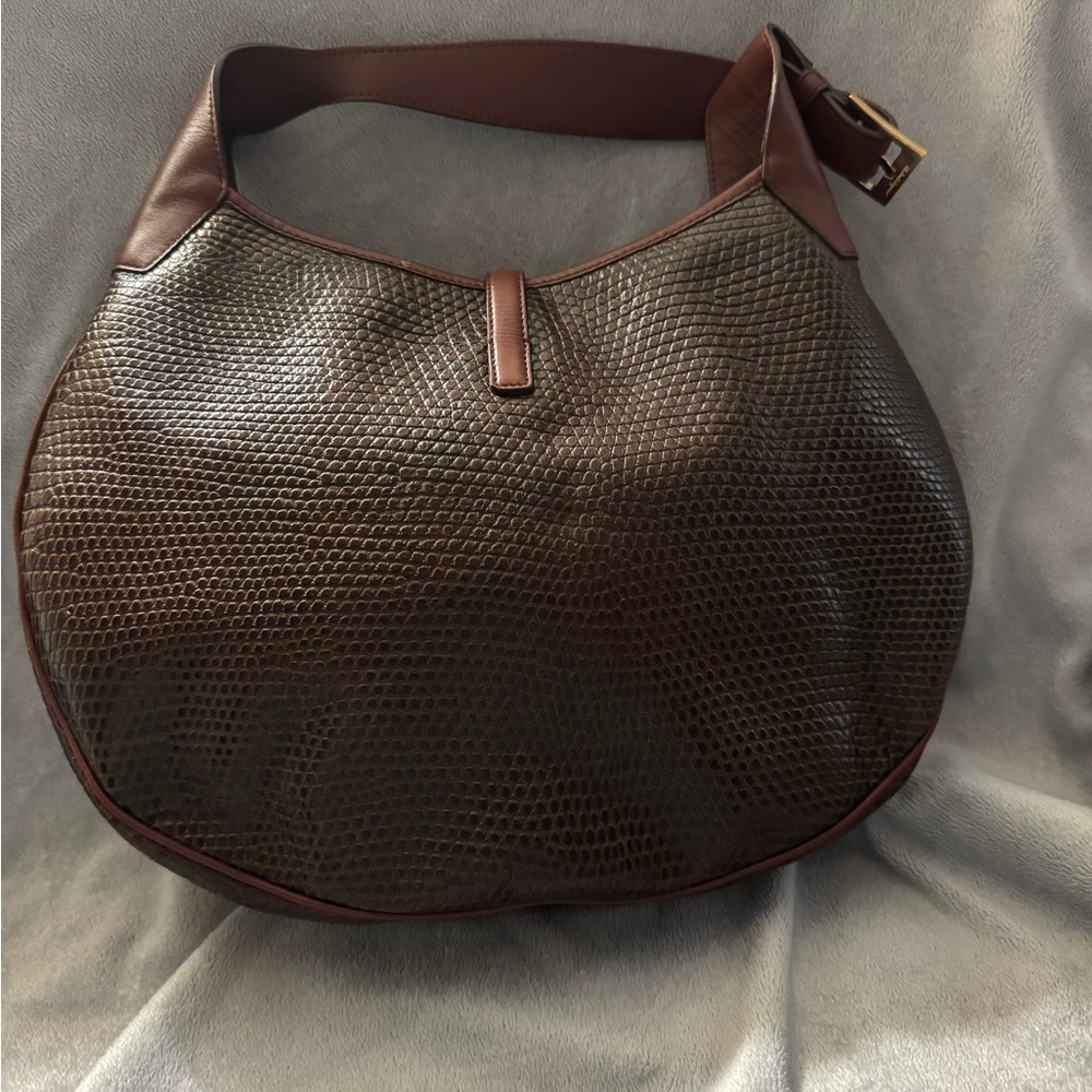 Salvatore Ferragamo Brown Leather Hobo Bag EUC Has COA - Picture 2 of 11
